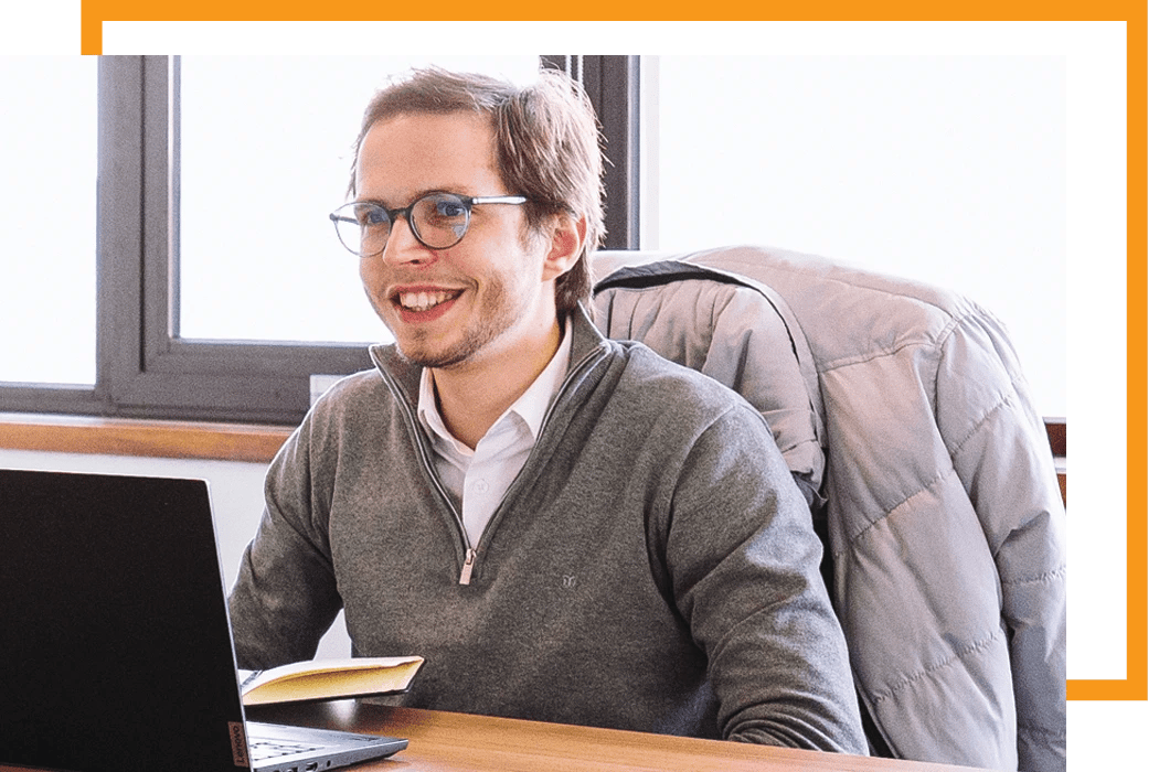 Alter Solutions consultant working enthusiastically