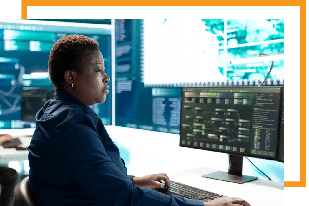Data Analyst looking at a real-time dashboard