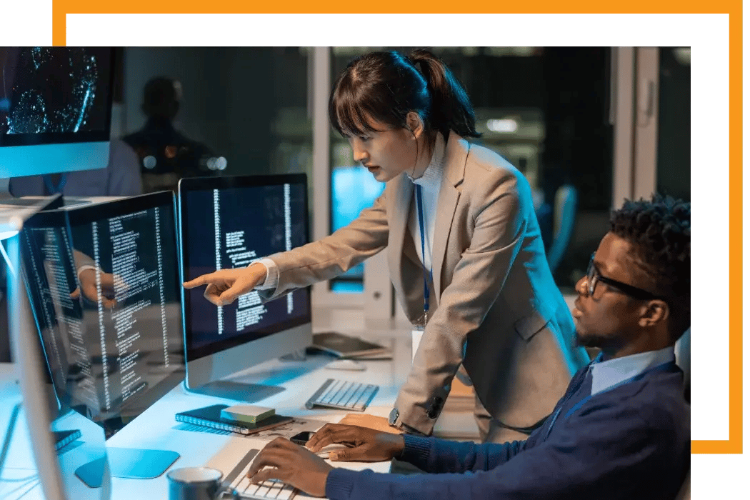 AI Engineers developing an intelligent automation solution to support a client's business