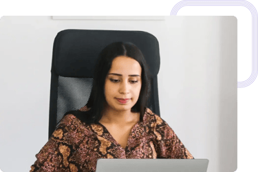 Software developer attending an online JavaScript training program