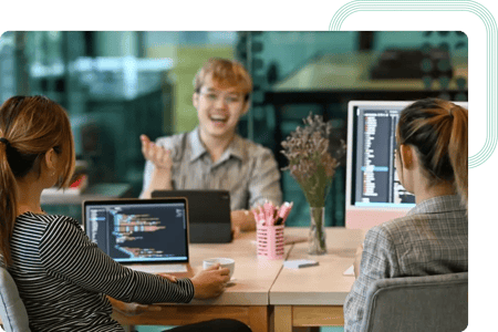 Young IT consultants taking part in Oracle's new talent training programme