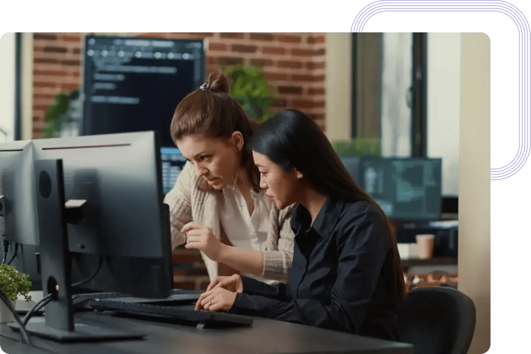 Agile Team working on the computer