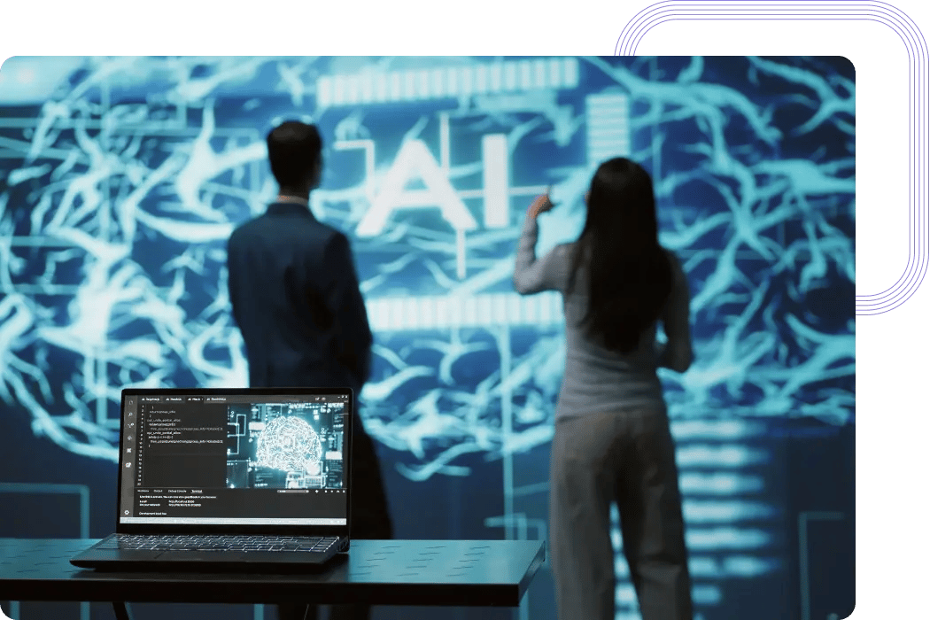 Data Scientists analysing data to forecast future market trends