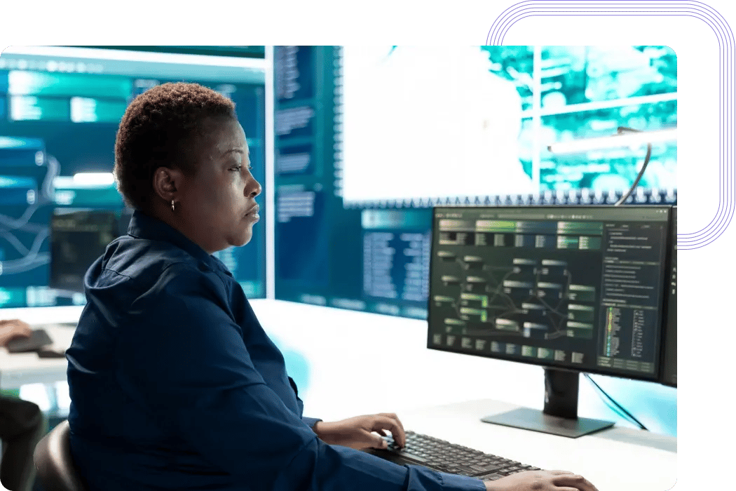 Data Analyst looking at a real-time dashboard