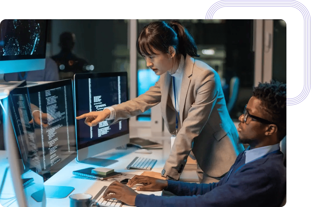 AI Engineers developing an intelligent automation solution to support a client's business