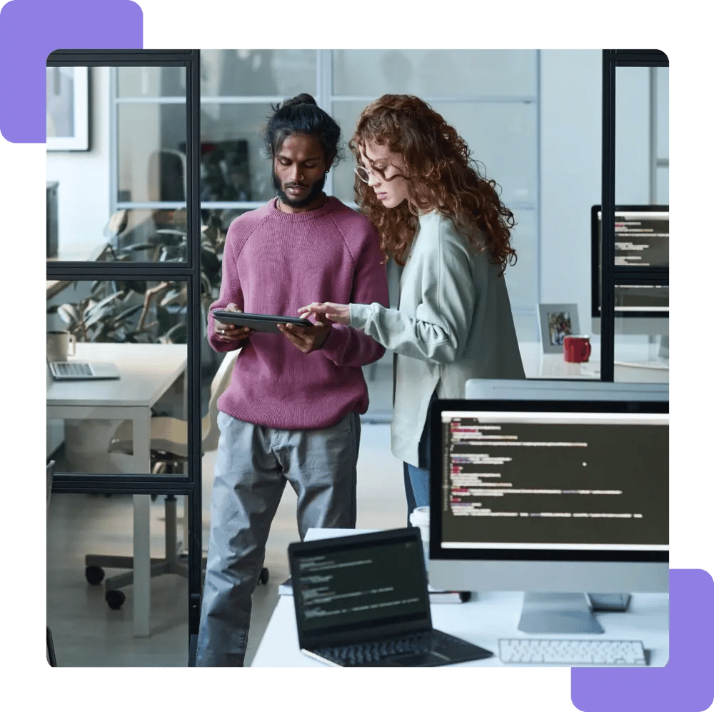 Data consultants sharing their expertise for a client data project